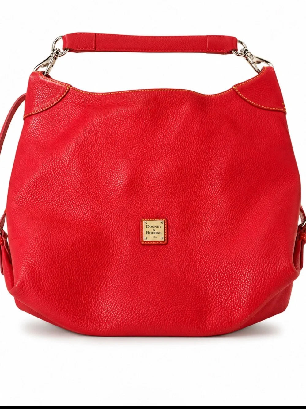 Dooney & Bourke Red Pebble Leather Hobo Bag Clean Clean